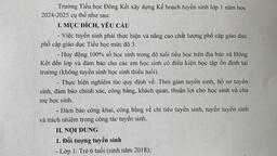 KẾ HOẠCH TUYỂN SINH LỚP 1 NĂM HỌC 2024 - 2025